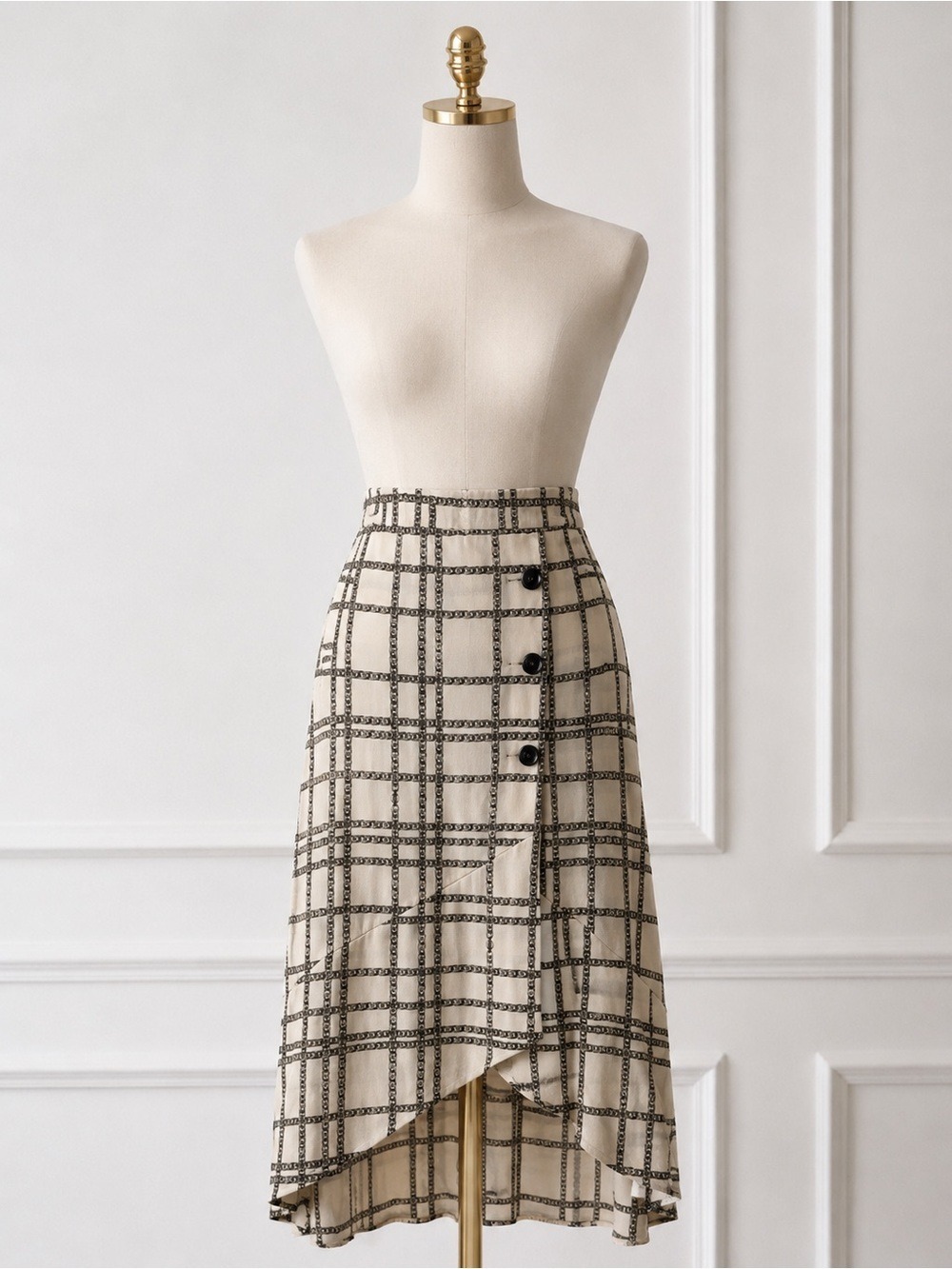Riani Chain Link Faux Wrap Midi Skirt Sz 6